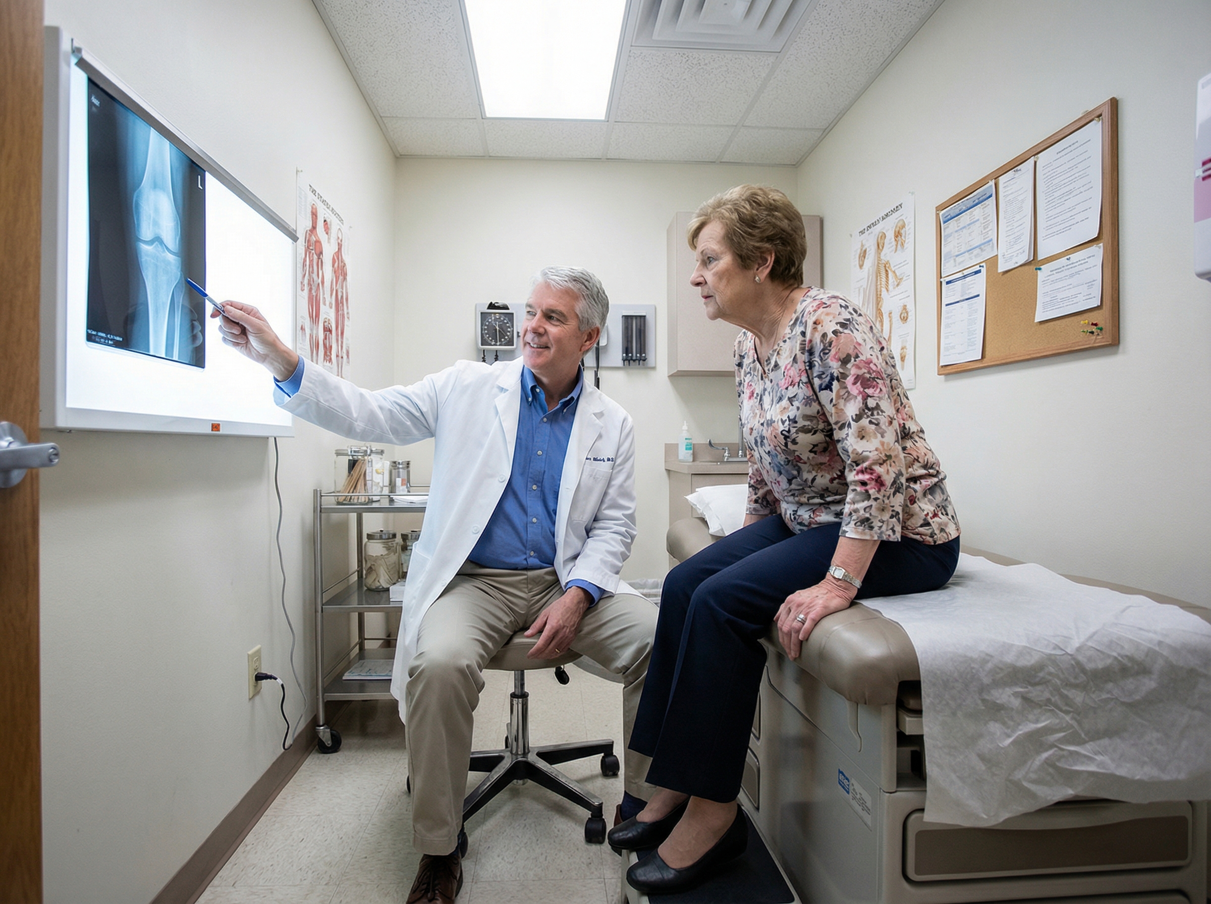Doctor consulting with patient about shoulder pain treatment options
