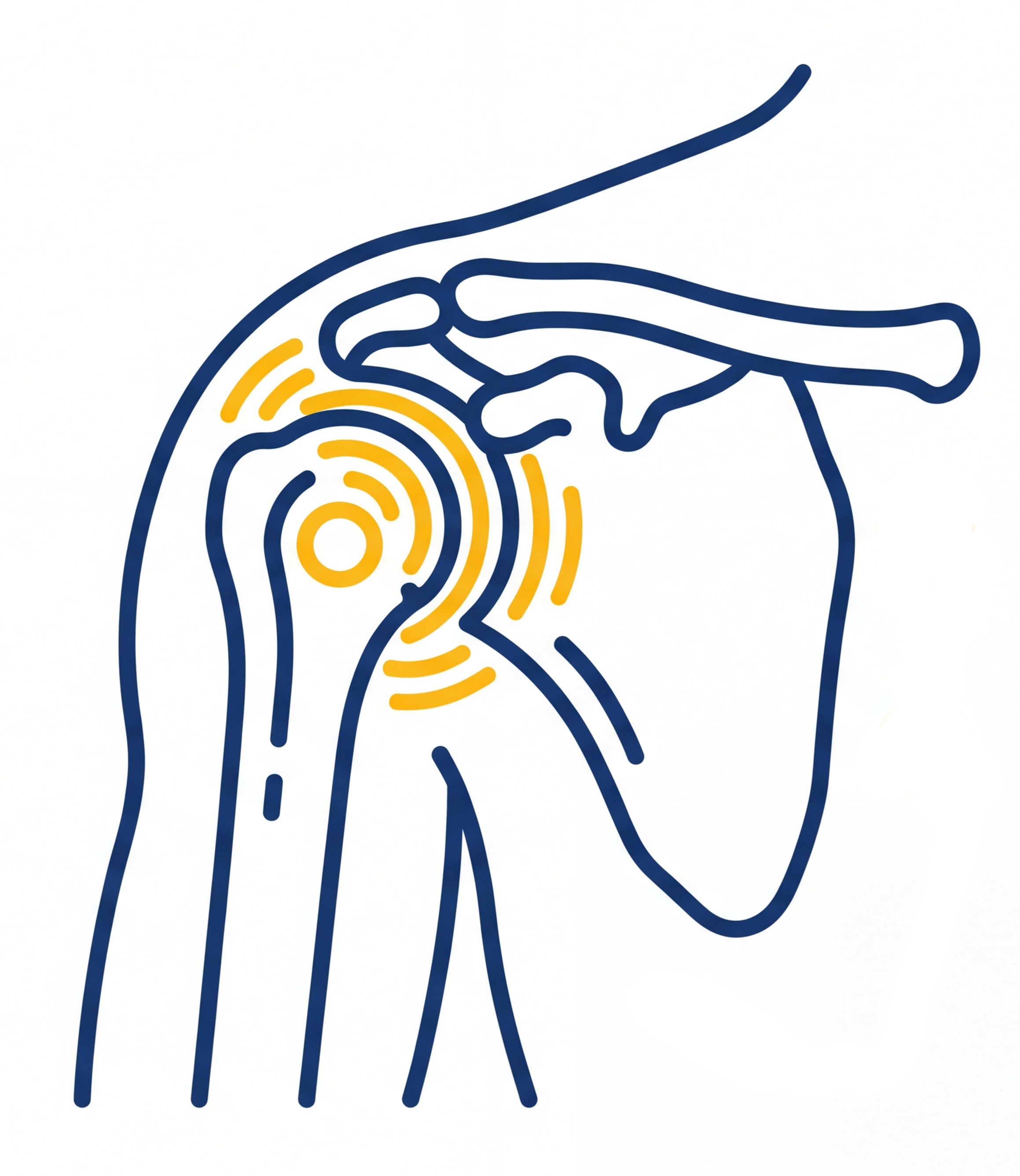 Person holding shoulder in pain